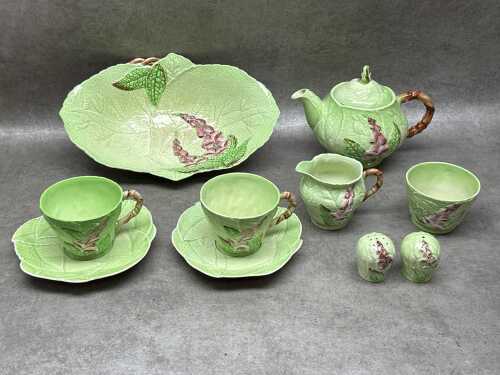 Carlton Ware Hollyhock tea setting for two and serving ware A/F