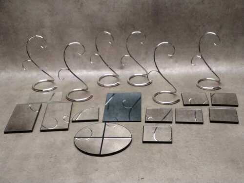 Swarovski hanging metal display stands and mirrors
