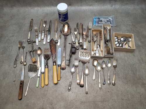 Silver plated and stainless steel cutlery