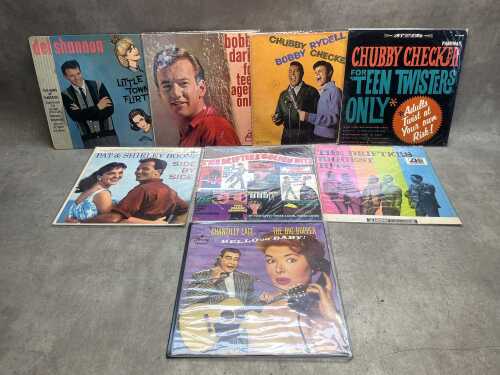 Eight '60s Rock 'n' Roll vinyl records