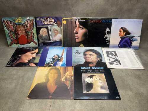 Eleven mostly Country and Folk vinyl records