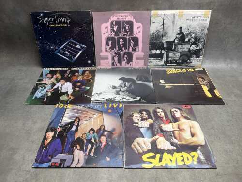Eight '70s Rock and Pop vinyl records