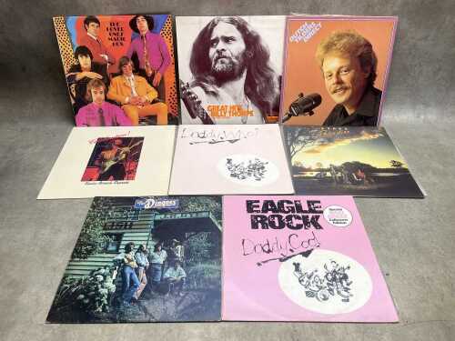 Eight Aussie Rock vinyl records
