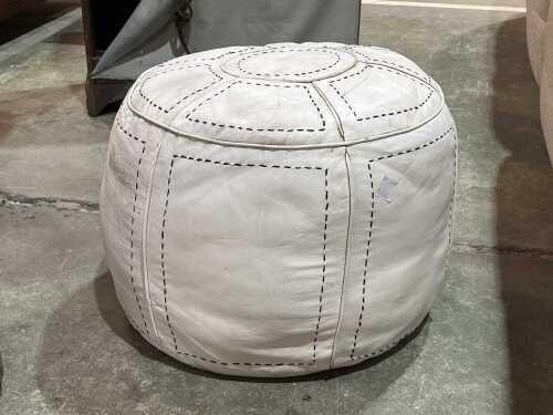 White leather ottoman