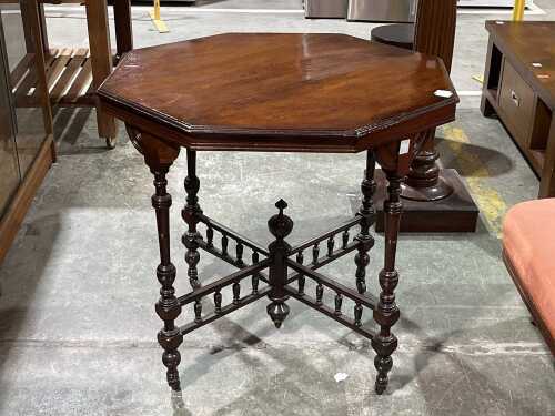 Edwardian mahogany Octagonal timber occasional table