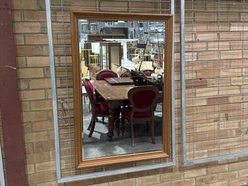 Rectangular timber-framed wall mirror