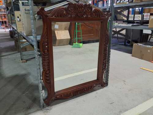 Carved timber wall mirror