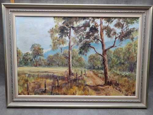 G. P. Sinclair, Brook's Lane Near Bright, oil painting on board