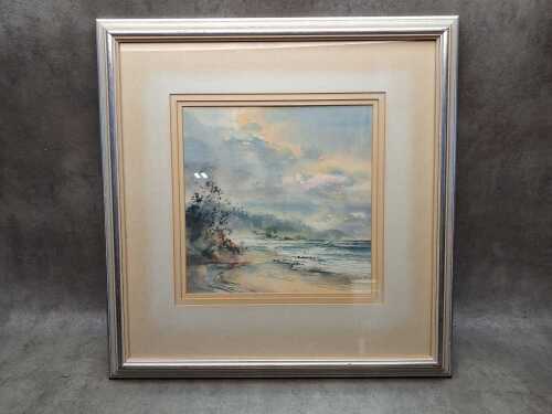 Reginald (Reg) C. Cox (1946 - ), Where the River Meets the Sea - Apollo Bay 1987