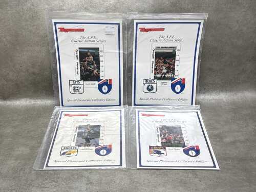Four AFL Legends series phone cards