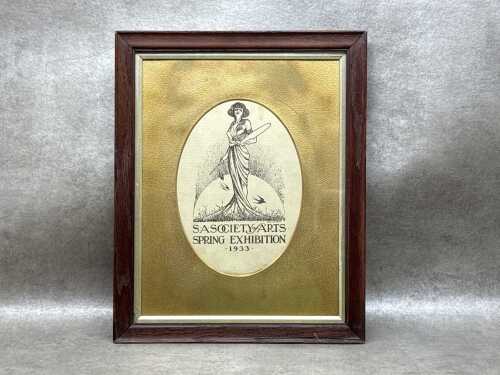South Australia Society of Art Spring Exhibition print with gold mount