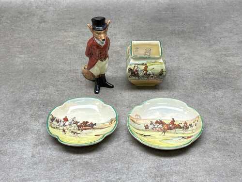 Royal Doulton 'Fox Hunting' porcelain series ware and 'Huntsman Fox' figure