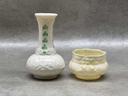 Two pieces of Belleek porcelain