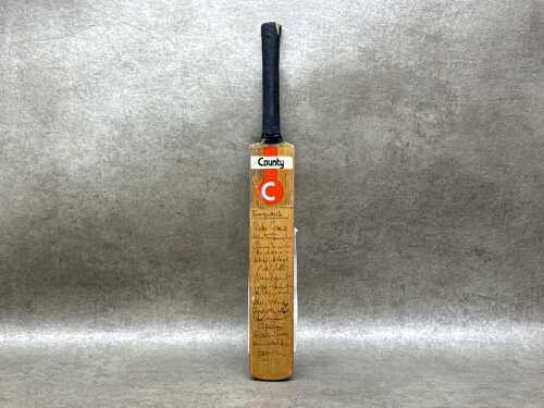 1980s signed miniature cricket bat