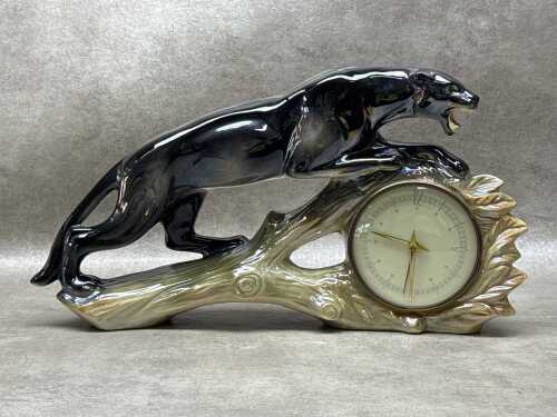 Jemma Holland porcelain black panther mantel clock