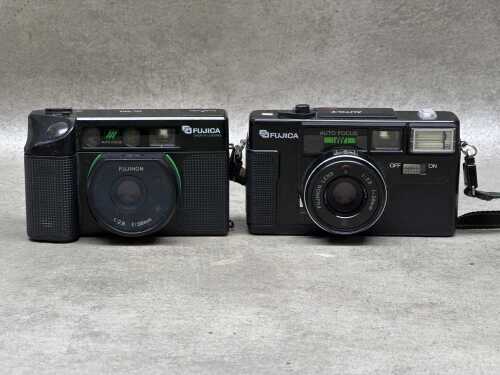 Two Fujica point and shoot 35mm film cameras
