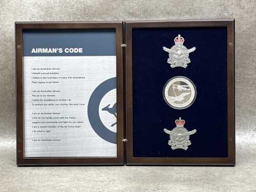 Airman's code silver medallion presentation set.