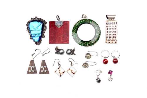 Collection of jewellery in sterling silver