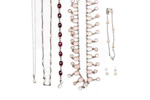 Collection of jewellery in sterling silver