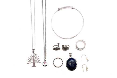 Collection of jewellery in sterling silver