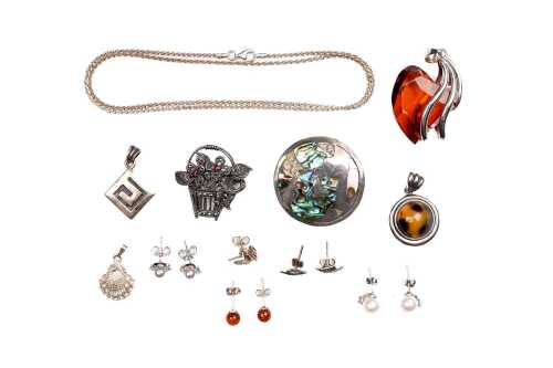 Collection of jewellery in sterling silver