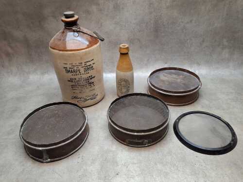 Three Greer and Ashburner laboratory test sieves