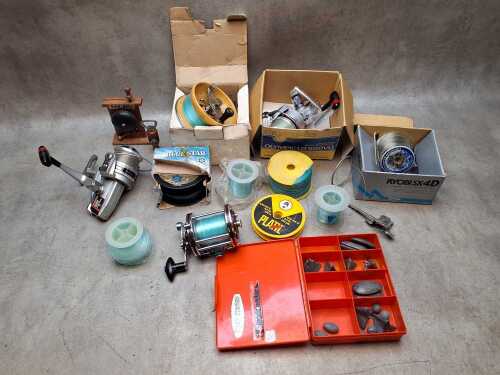 Fishing reels, line and sinkers