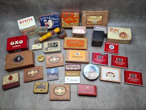 Tins and timber boxes