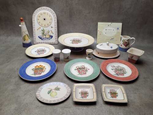 Wedgwood 'Sarah's Garden' blue and yellow porcelain servingware