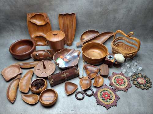 Retro timberware including teak