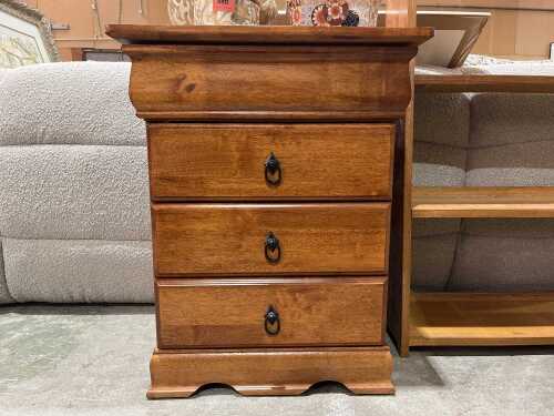 Timber four-drawer bedside table