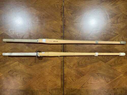 Two traditional Shinai bamboo training swords