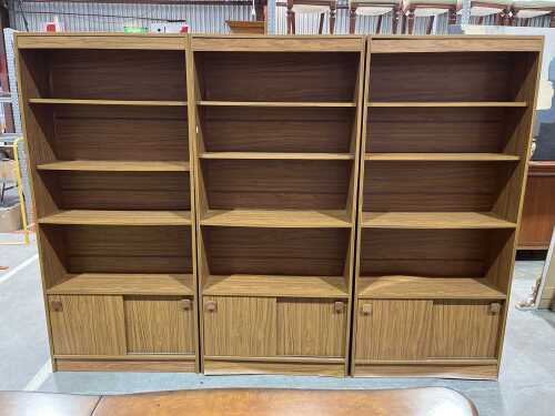 Three mid-century wall units