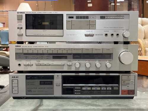 Two Yamaha Natural Sound stereo components, plus Akai VCR