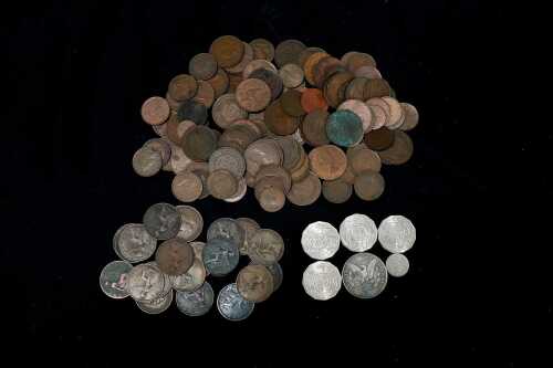 Group of assorted - mostly Australian pre decimal coins