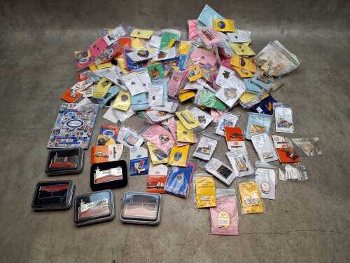 Collection of Sydney 2000 Olympic pins including sponsors' pins, mascot, Day pins, etc