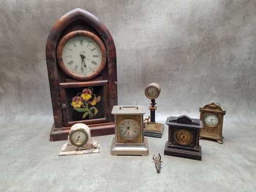 Six antique clocks