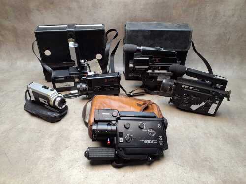 Six 8mm movie cameras including Canon