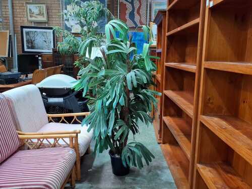 Large potted faux palm