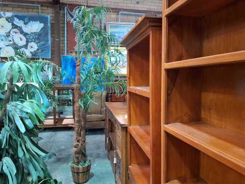 Large potted faux plant