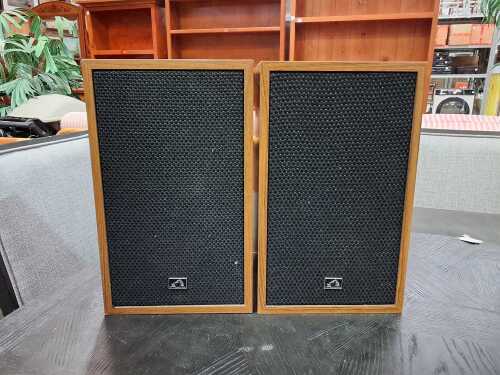 Pair of His Master's Voice speakers