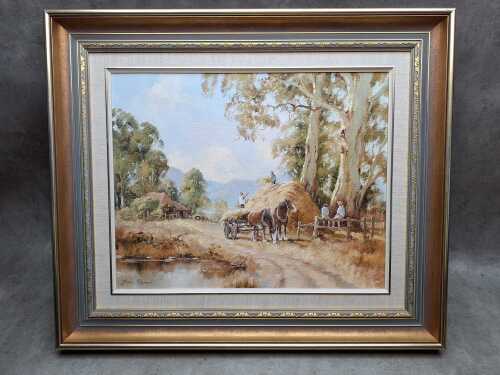 Frank Mutsaers (1920-2005), Harvest Time. Oil painting on board