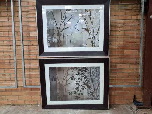 E. B. Aparicio, Silver Whispers I and II (2). Two framed digital collage prints