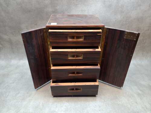 Art Deco rosewood miniature cabinet with four drawers