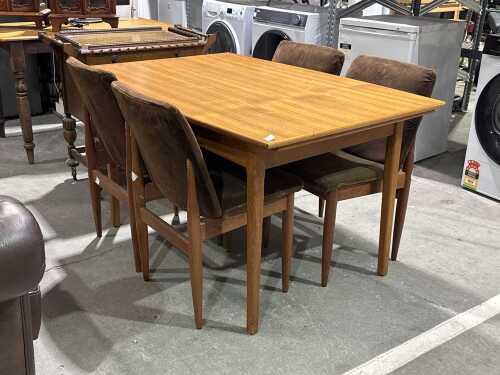 Five-piece mid-century timber dining suite