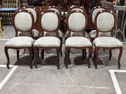 Set of eight Victorian-style balloon-back dining chairs