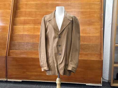 Fletcher Jones tan leather jacket