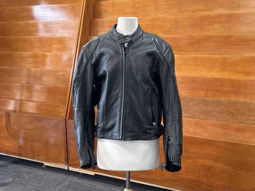 Rjays black leather motorcycle jacket
