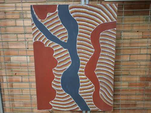 Margaret Anjule, Indigenous Australian acrylic painting on canvas