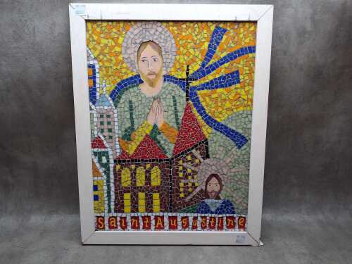 Mosaic panel of St Augustine